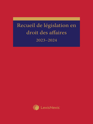 cover image of Recueil de législation en droit des affaires